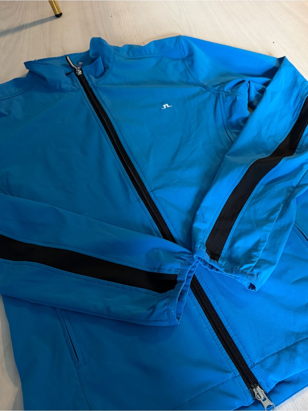 J.Lindeberg Bright Blue Performance Zip Jacket with Black Trim